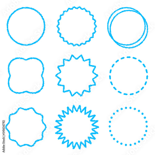 クレヨン素材のフレームセット  円形　装飾