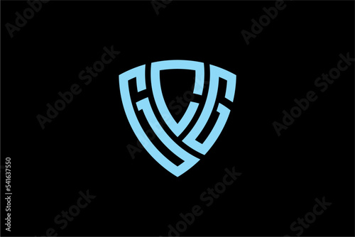 GCG creative letter shield logo design vector icon illustration