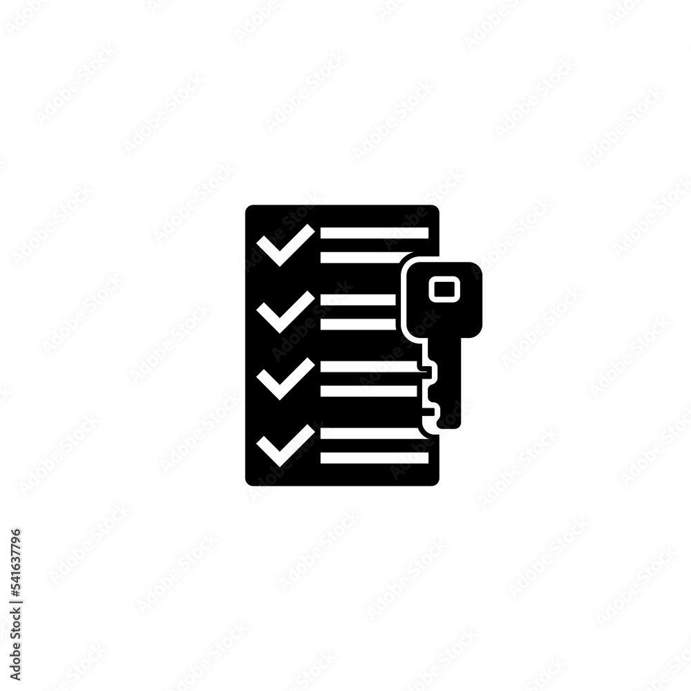 Key and checklist icon. Stock Vector | Adobe Stock