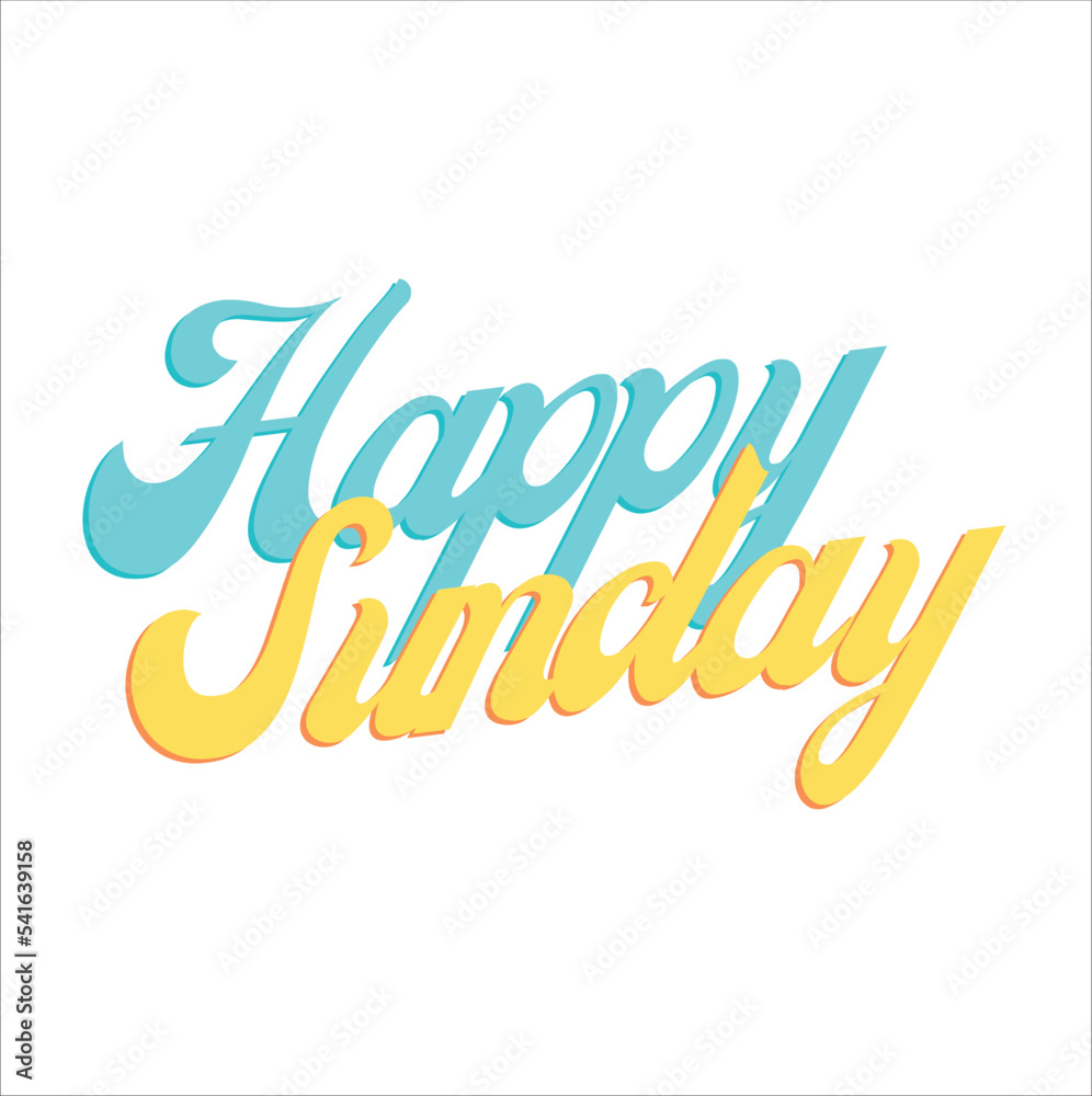 Fototapeta premium vintage style happy Sunday text calligraphy vector