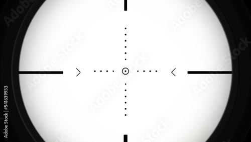 Realistic sniper sight with measuring marks, isolated sniper scope templates on transparent background.Sniper view Crosshairs scope.Realistic optical sight. photo