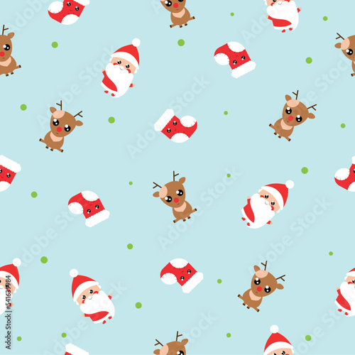 Simple Christmas seamless pattern with New Year elements.