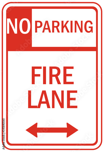 parking sign and labels fire lane