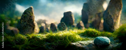 Canvastavla rocks and grass