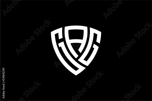 GAG creative letter shield logo design vector icon illustration