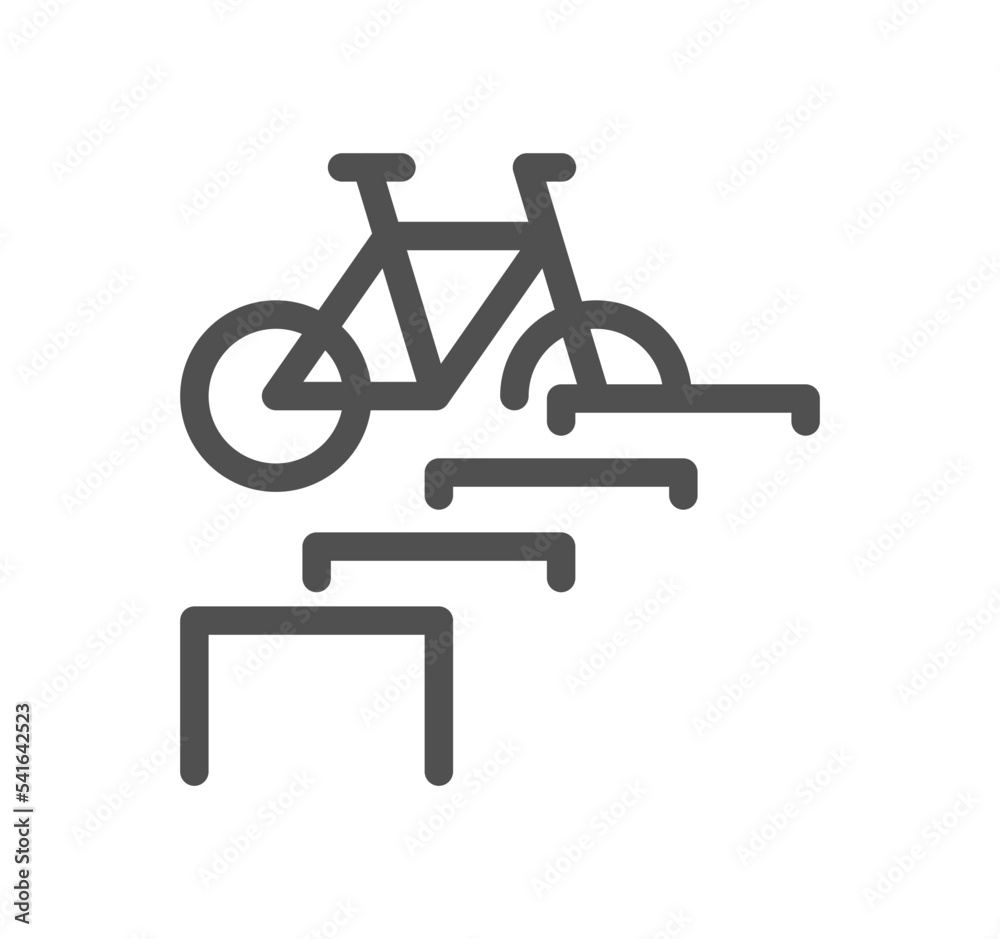 Bicycle and transportation icon outline and linear vector. Bicycle and transportation icon outline and linear vector.