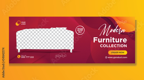 banner promotion furniture collection background template vector