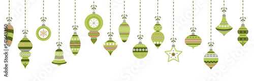 vintage christmas baubles with ornaments