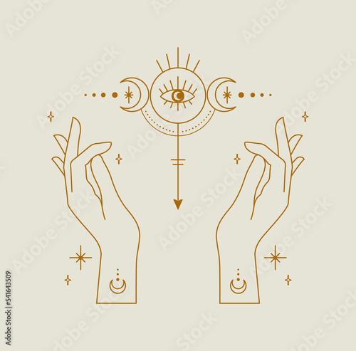 Fortune hand line art illustration