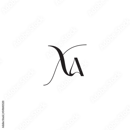 X Vector illustration. Colorful. Hand drawn calligraphy style. Black and white