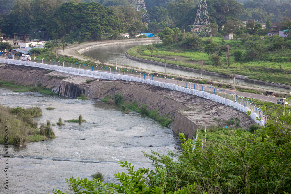 Water released from Stanley Reservoir (also known as Mettur dam) into canals for irrigation and drinking purpose.