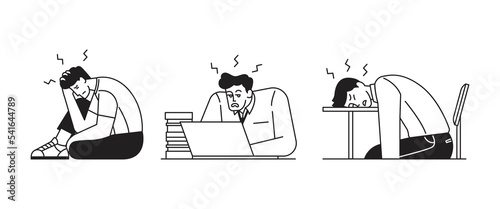 a man feels depressed because of too much work