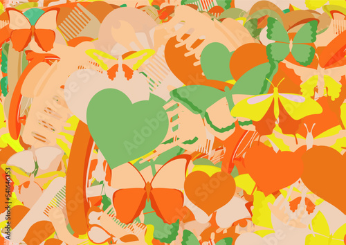 Background pattern abstract seamless design texture. Theme is about colorful, repeat, hair clips, design, background, raker, nature, ornate, wing, claw, vector, hairstyle, graphic, delicate