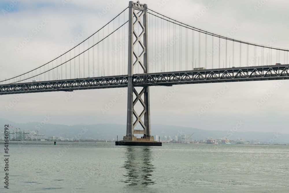 a suspended bridge in San Francisco bay