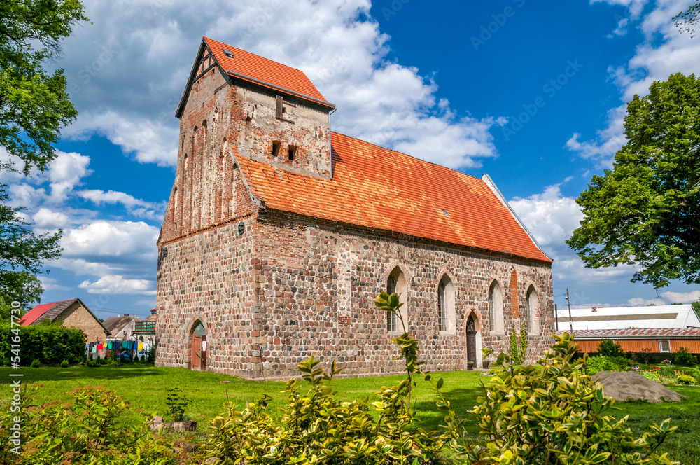 Catholic church St. Antoni of Padua in Buk, West Pomeranian voivodeship, Poland.The church was erected in the 13th century from a granite square in the Romanesque style.