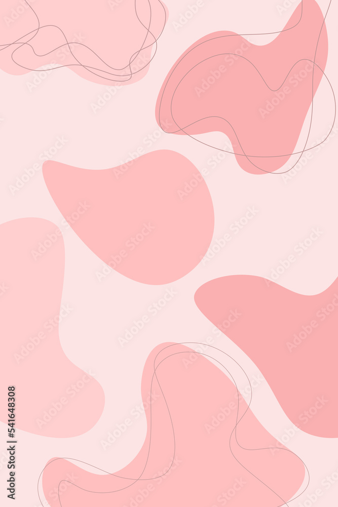 pink background with irregular geometric shapes and lines