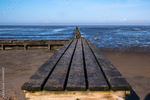 Holzsteg an der Nordsee photo