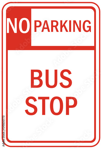 parking sign and labels bus stop