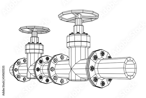 Oil pipeline with valve business concept