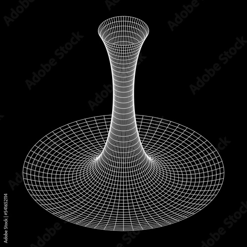 Wormhole tunnel mesh objects wireframe vector