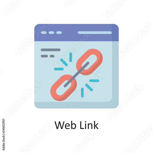 Web Link Vector  Flat Icon Design illustration. Cloud Computing Symbol on White background EPS 10 File