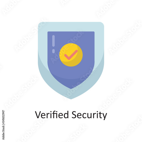 Verified Security Vector  Flat Icon Design illustration. Cloud Computing Symbol on White background EPS 10 File