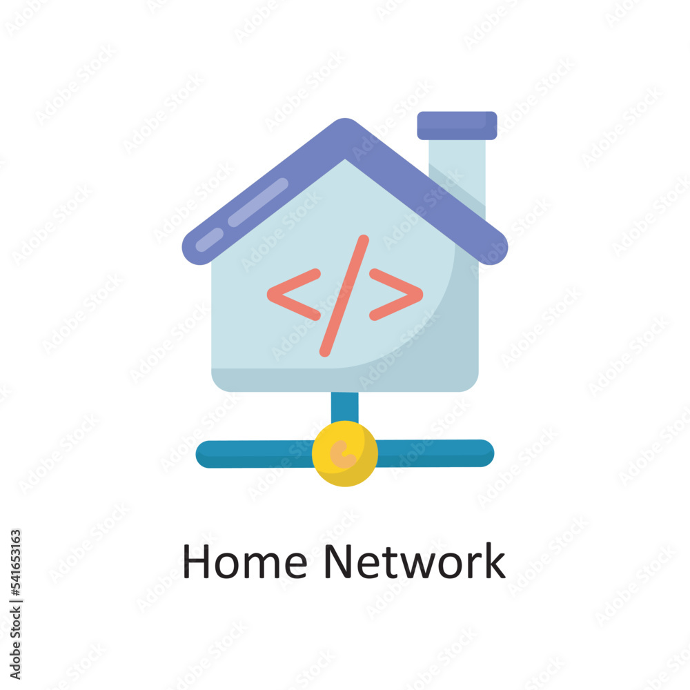 Home Network Vector Flat Icon Design illustration. Cloud Computing Symbol on White background EPS 10 File Home Network Vector Flat Icon Design illustration. Cloud Computing Symbol on White background EPS 10 File