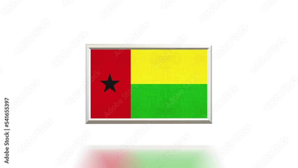 GUINEA BISSAU 3D Flag Rotation Loop GUINEA BISSAU 3D Flag Rotation Loop