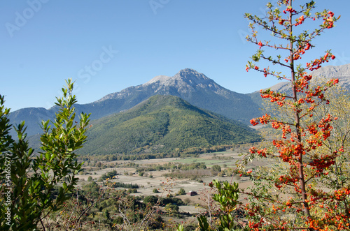 Mountain peak on Lake Doxa  located in Ancient Feneos of Korinthia. Greece photo