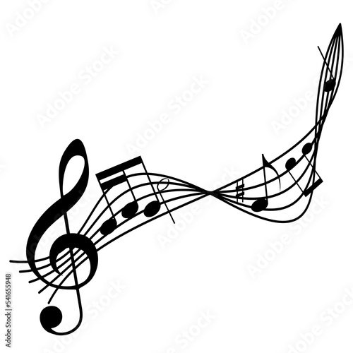 Melody line with treble clef, notes. Music festivals background. Classic concert illustration for party flyer, show banner.