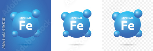 Fe mineral icon for ferrum. Iron symbol atomic vector illustration.