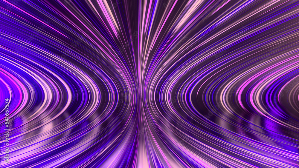 Fototapeta premium 3D rendering of an abstract panoramic neon background with glowing rays