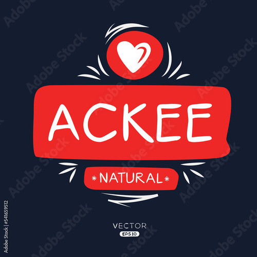 Creative (Ackee), Ackee label, vector illustration. photo