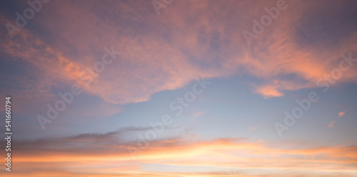 dreamy sunset sky in pastel tones, pink yellow and light blue Fototapet