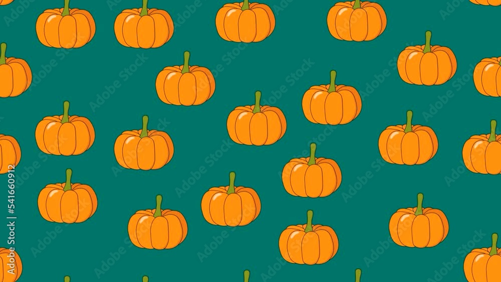 simple video animation with orange pumpkin simple video animation with orange pumpkin