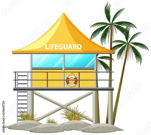 Beach lifeguard tower isolated
