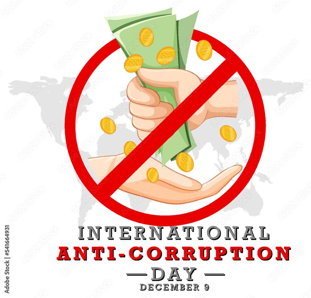 Fototapeta premium International Anti corruption day poster design