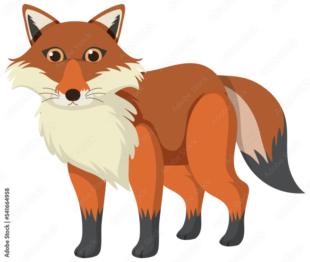 Cute fox in flat cartoon style Cute fox in flat cartoon style