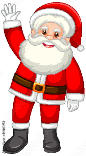 Sanata Claus waving hand cartoon character