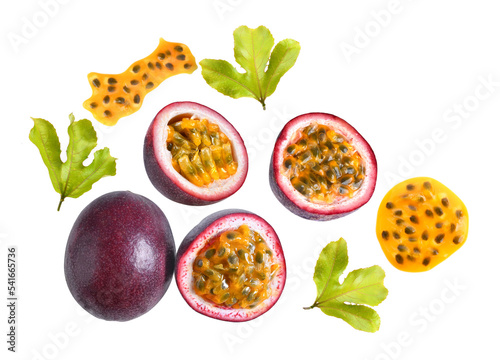 passion fruit with leaf on transparent png