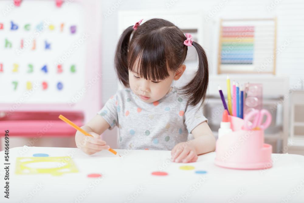 young girl practice drawing different shapes for homeschooling young girl practice drawing different shapes for homeschooling