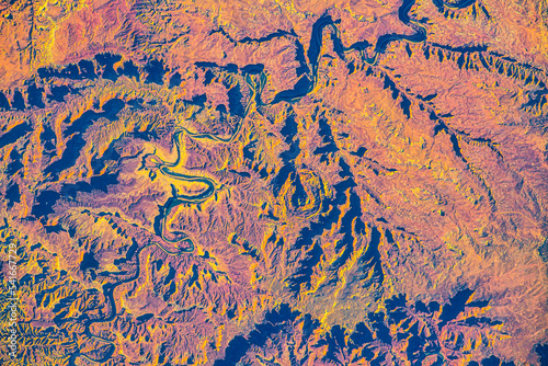 The beauty of the land in the United States of America. Digital enhancement. Elements by NASA