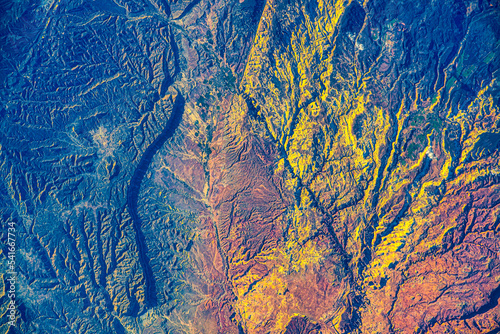Fototapeta Naklejka Na Ścianę i Meble -  The beauty of the land in the United States of America. Digital enhancement. Elements by NASA