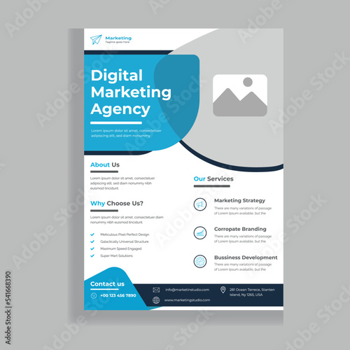 digital marketing flyer, business flyer design template, corporate flyer template