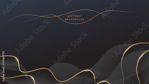 Abstract black and gold shapes background