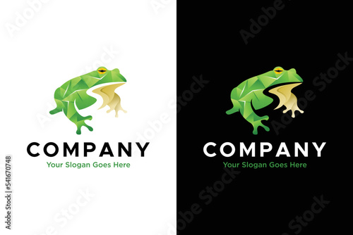 3d frog geometric logo