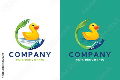 rubber duck with leaf