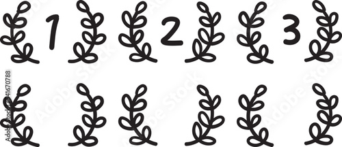 手書きのかわいい月桂冠のランキングアイコンセット