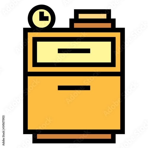 bedside table  filled outline icon style