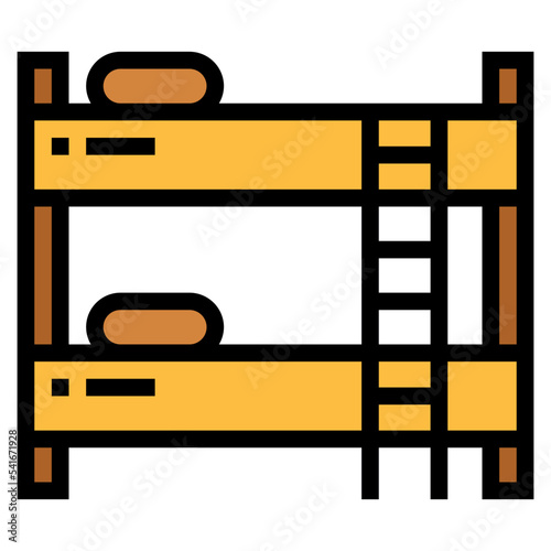 bunk bed filled outline icon style